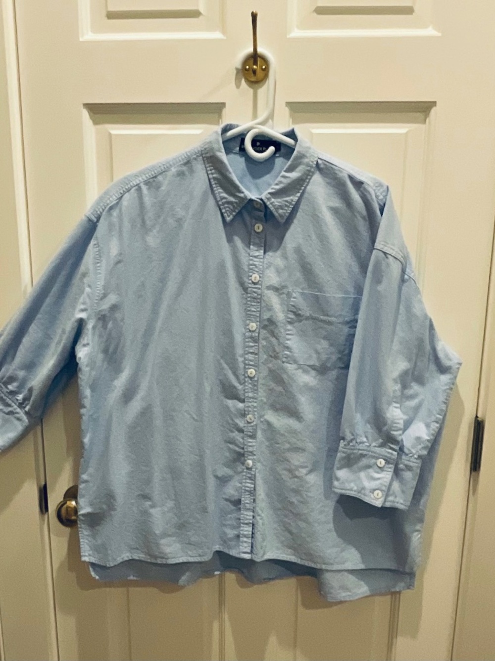 Tuckernuck POMANDER PLACE Blue Oxford  Boyfriend Shirt 3/4 sleeves in XL